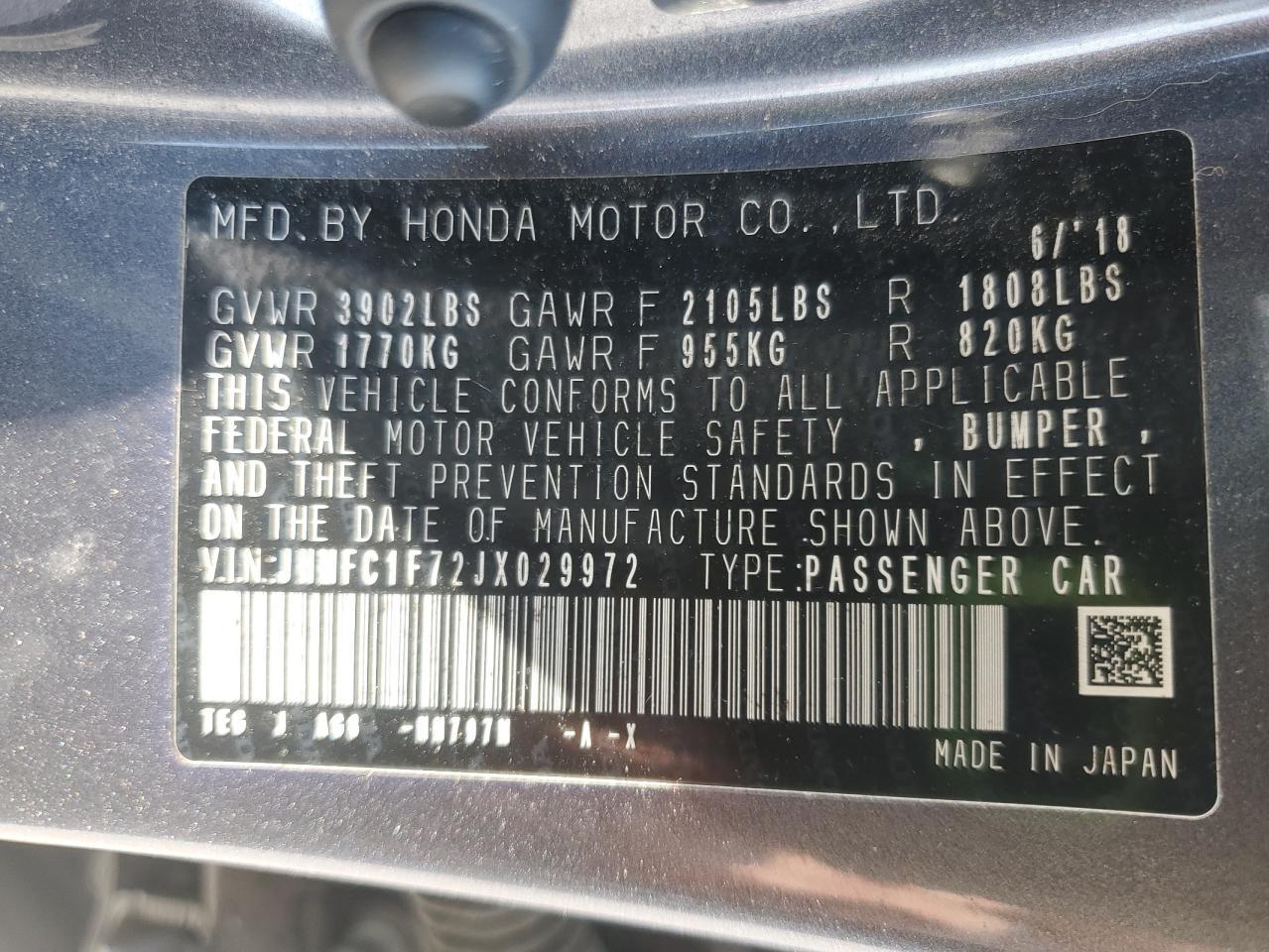 2018 HONDA CIVIC