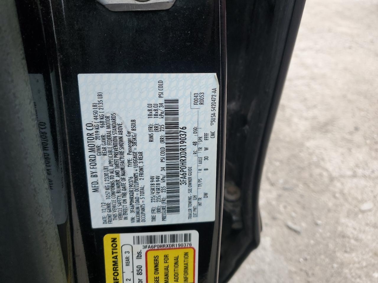 2013 FORD FUSION