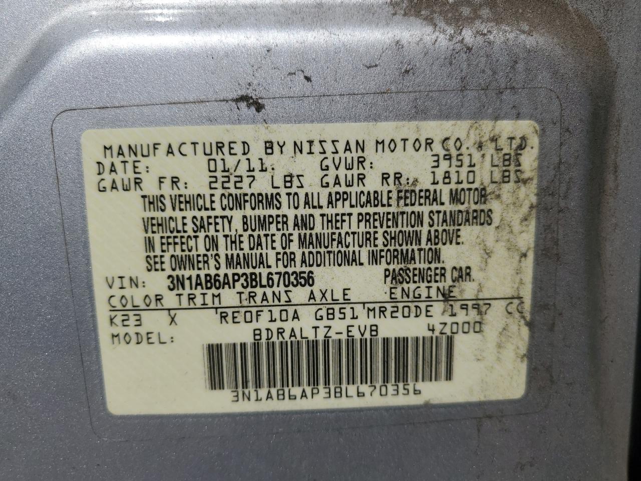 2011 NISSAN SENTRA