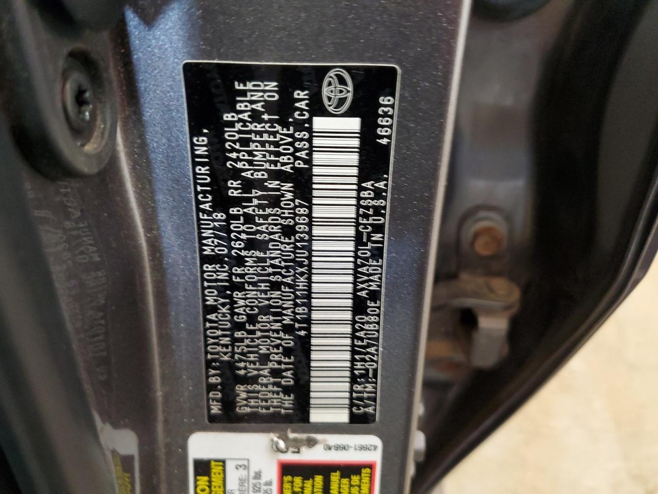 2018 TOYOTA CAMRY