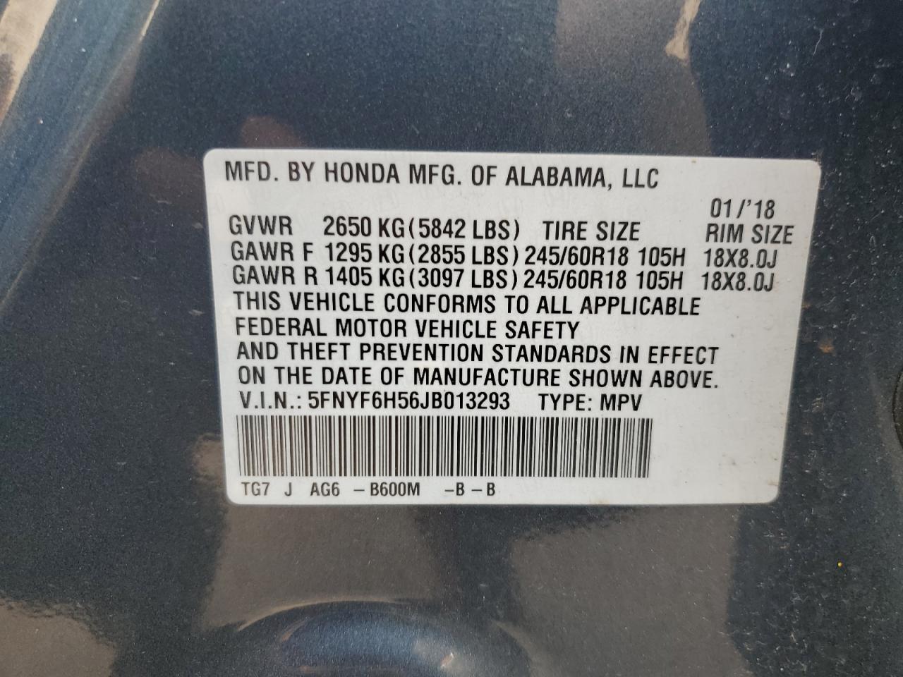 2018 HONDA PILOT