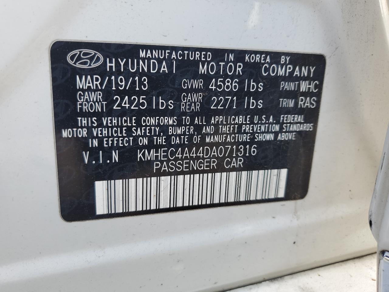 2013 HYUNDAI SONATA