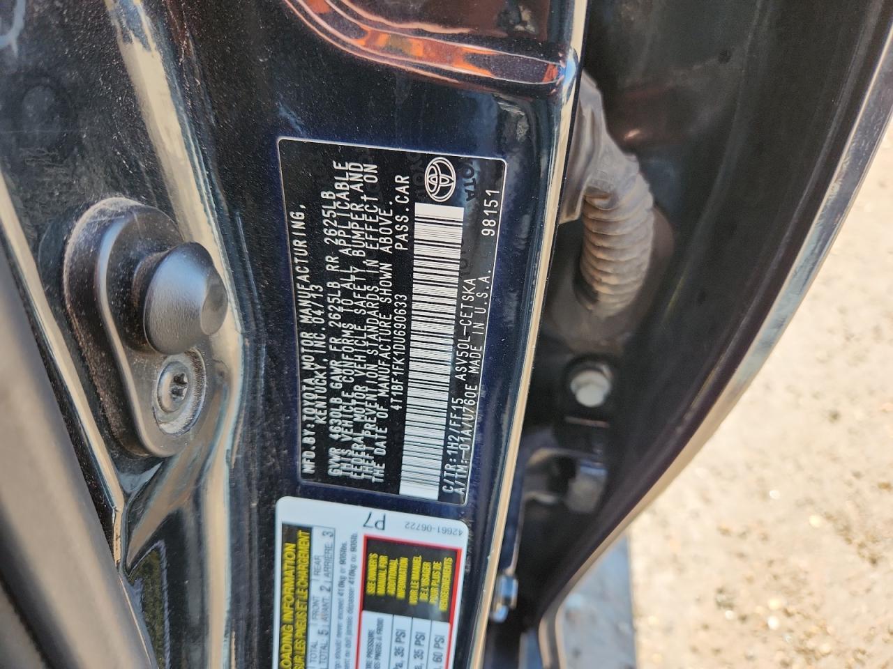 2013 TOYOTA CAMRY