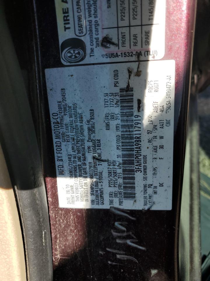 2011 FORD FUSION