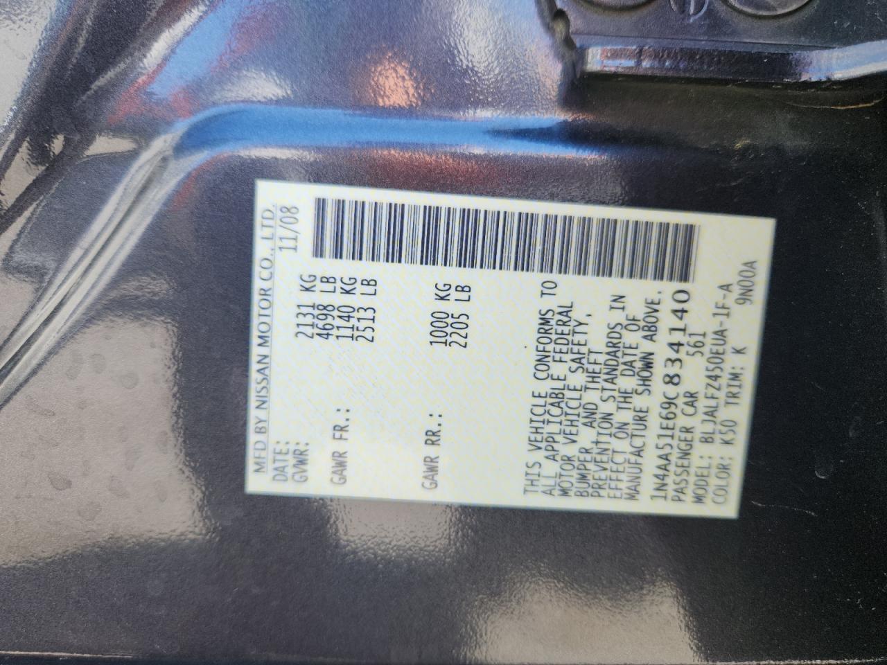 2009 NISSAN Maxima