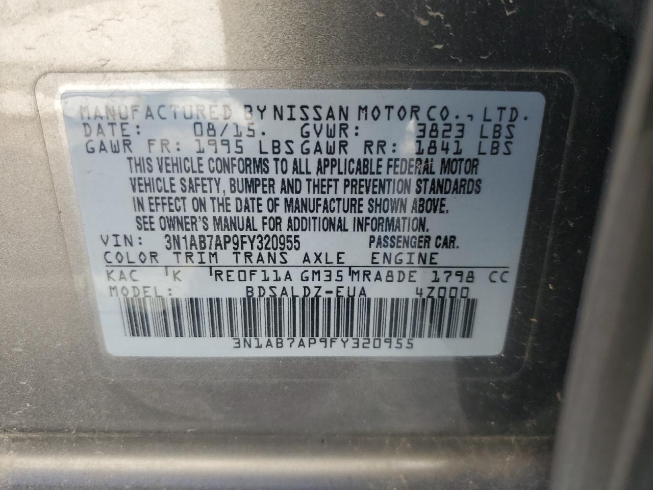 2015 NISSAN SENTRA