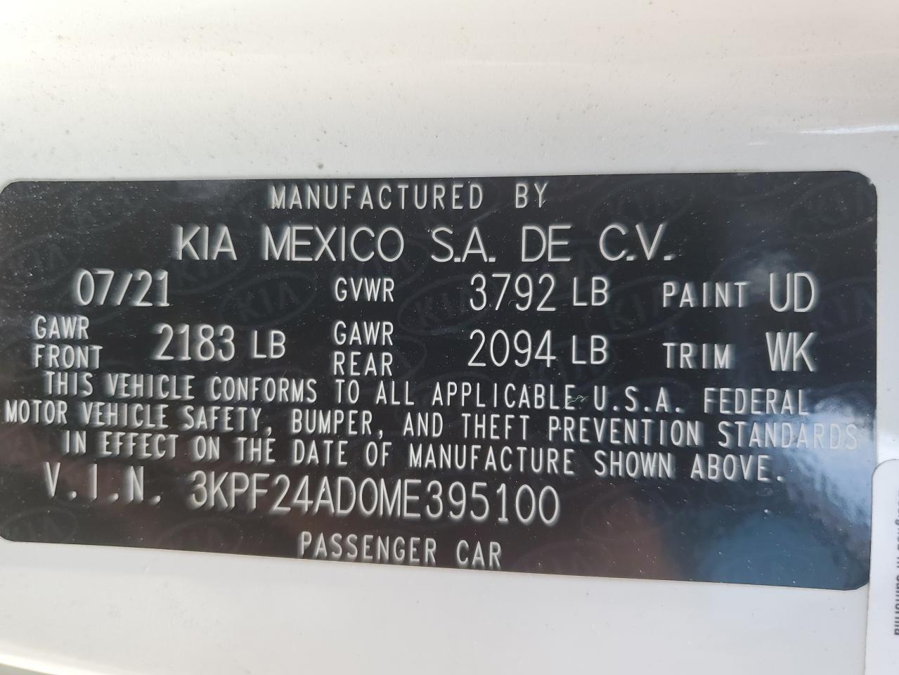 2021 KIA FORTE