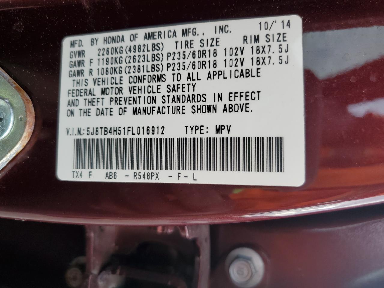 2015 ACURA RDX