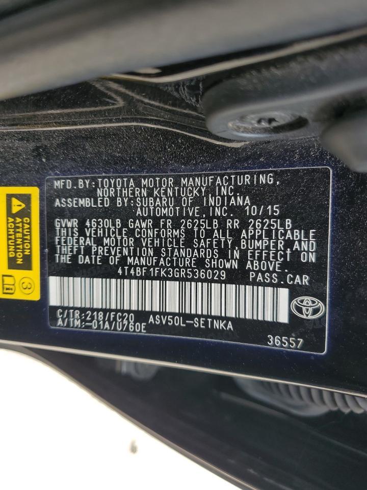 2016 TOYOTA CAMRY