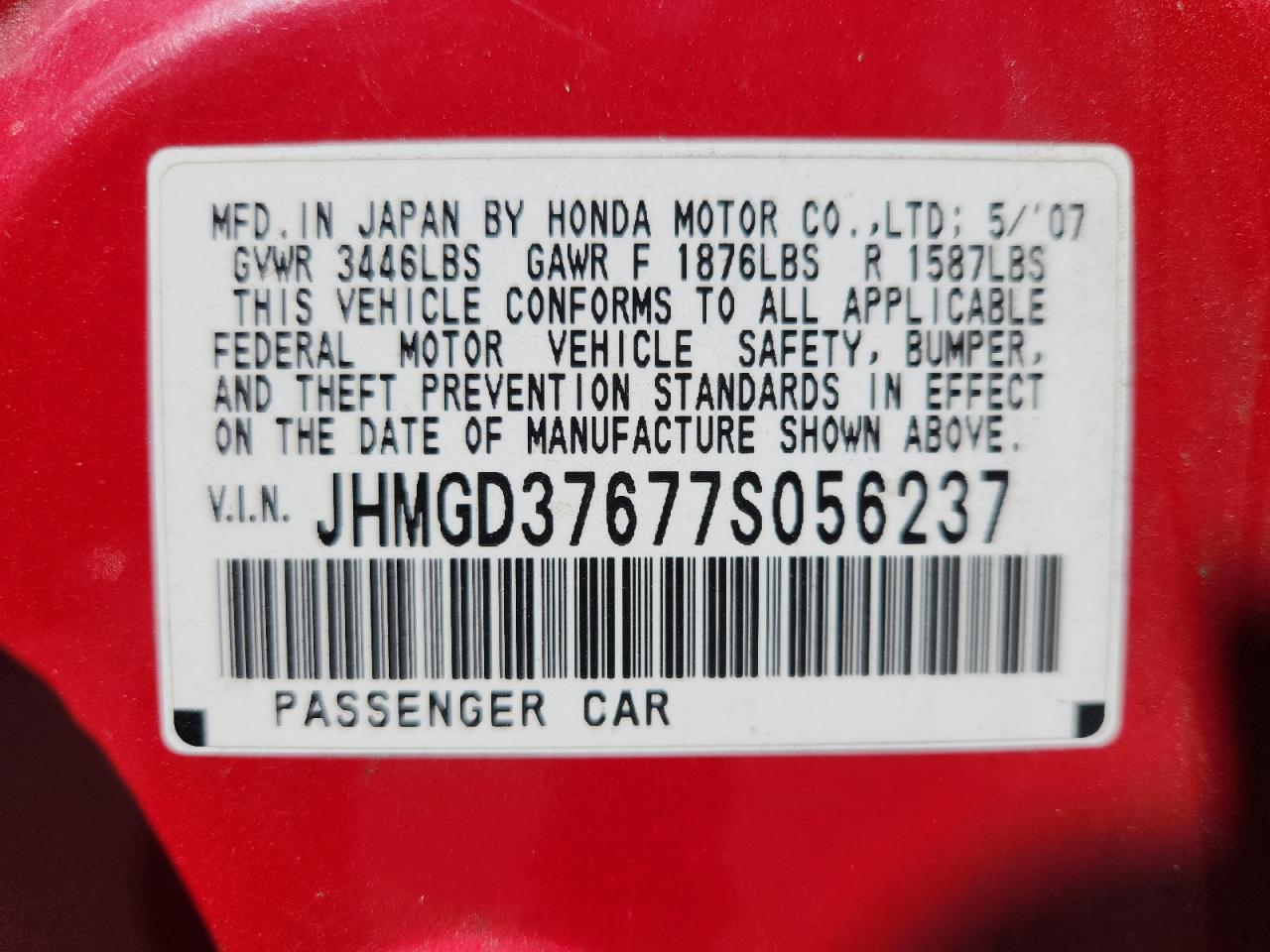 2007 HONDA FIT