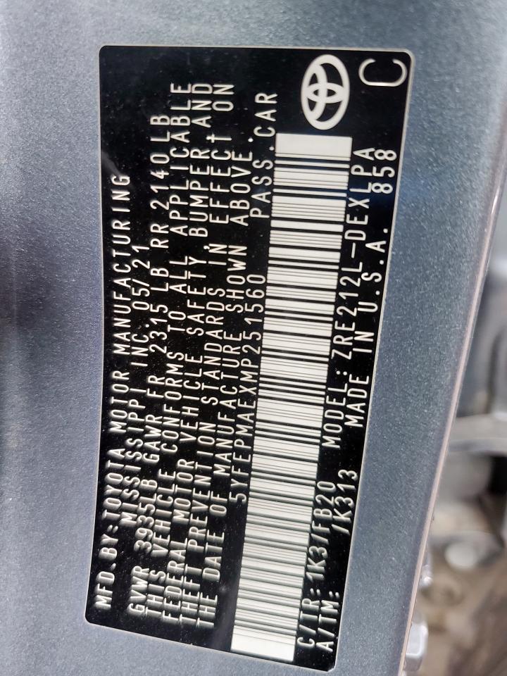 2021 TOYOTA COROLLA