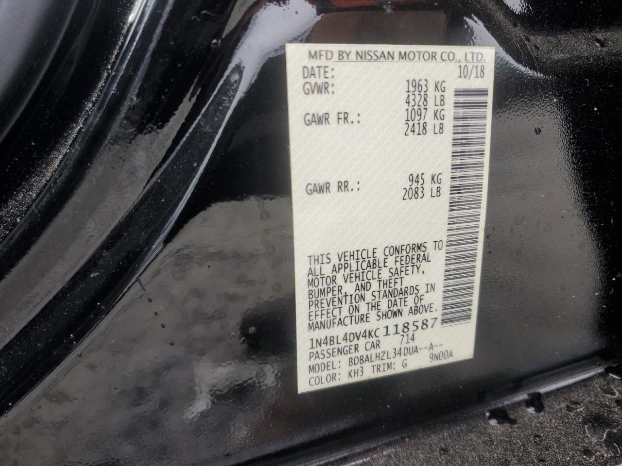 2019 NISSAN ALTIMA
