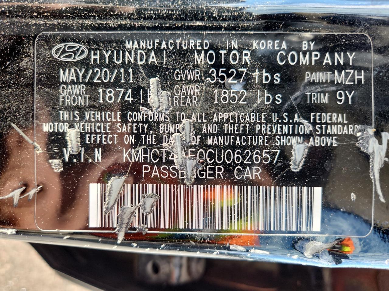 2012 HYUNDAI ACCENT