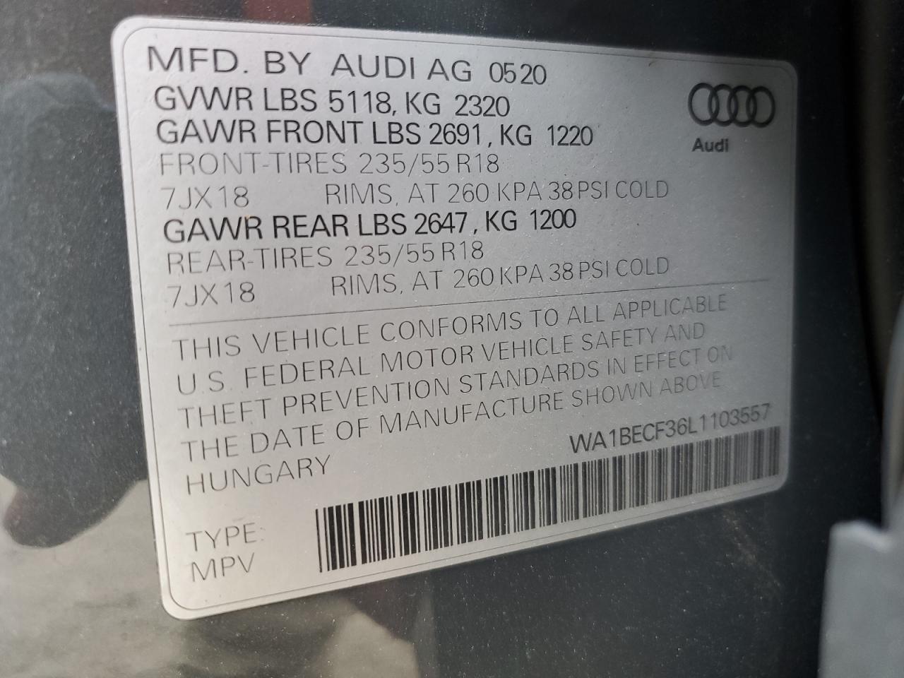 2020 AUDI Q3