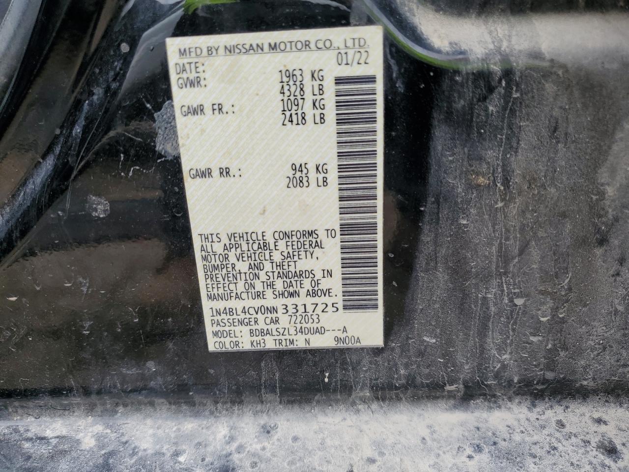 2022 NISSAN ALTIMA