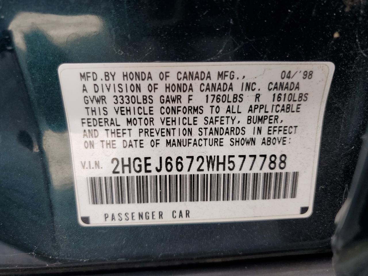 1998 HONDA CIVIC