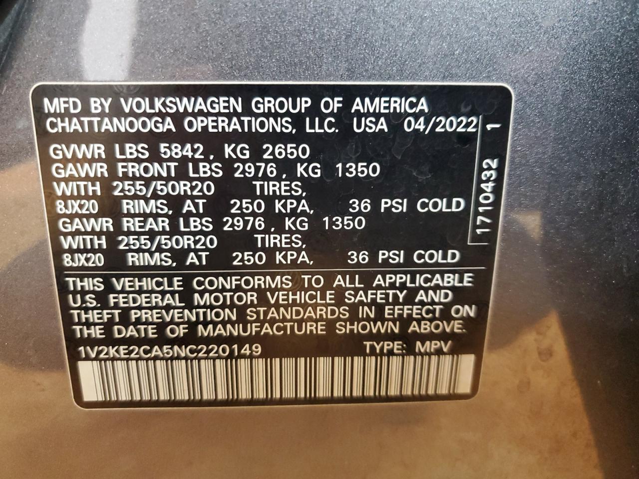 2022 VOLKSWAGEN Atlas Cross Sport
