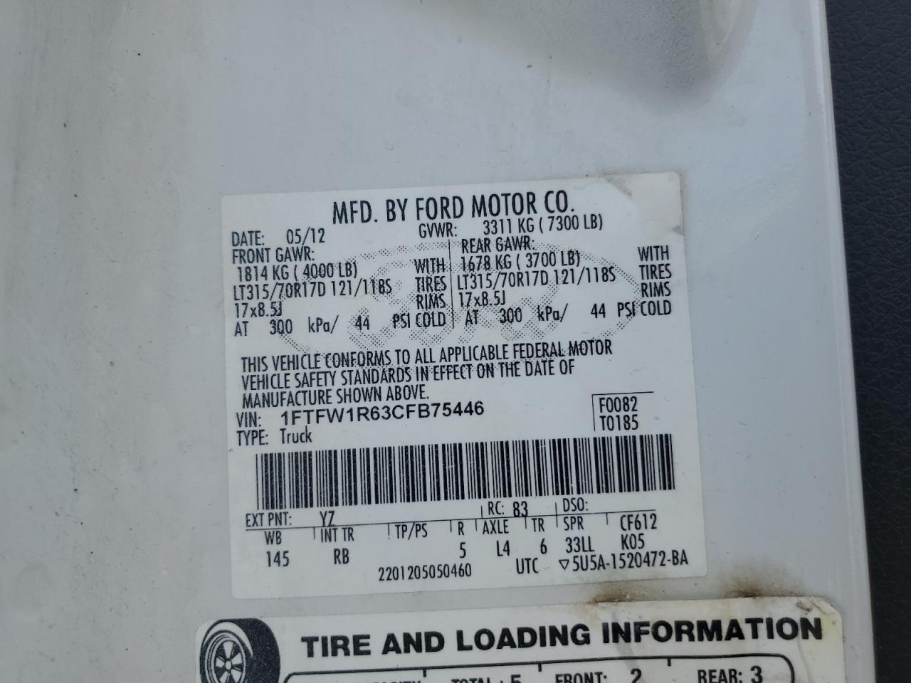 2012 FORD F-150
