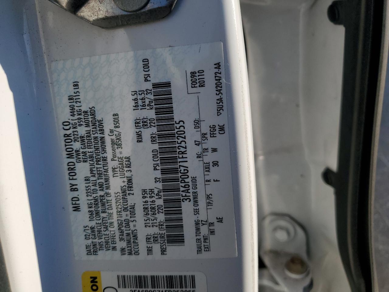 2015 FORD FUSION