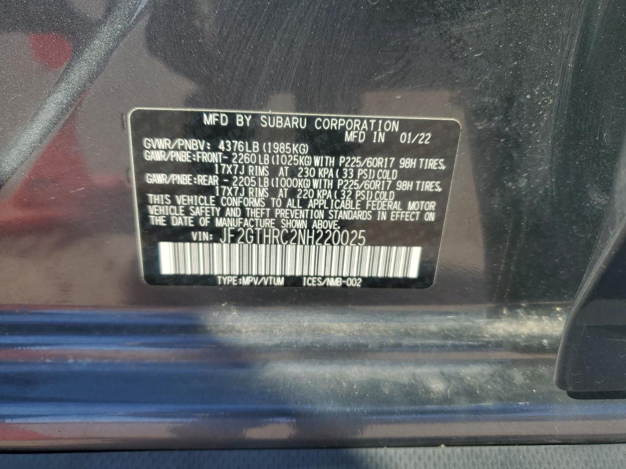 2022 SUBARU Crosstrek