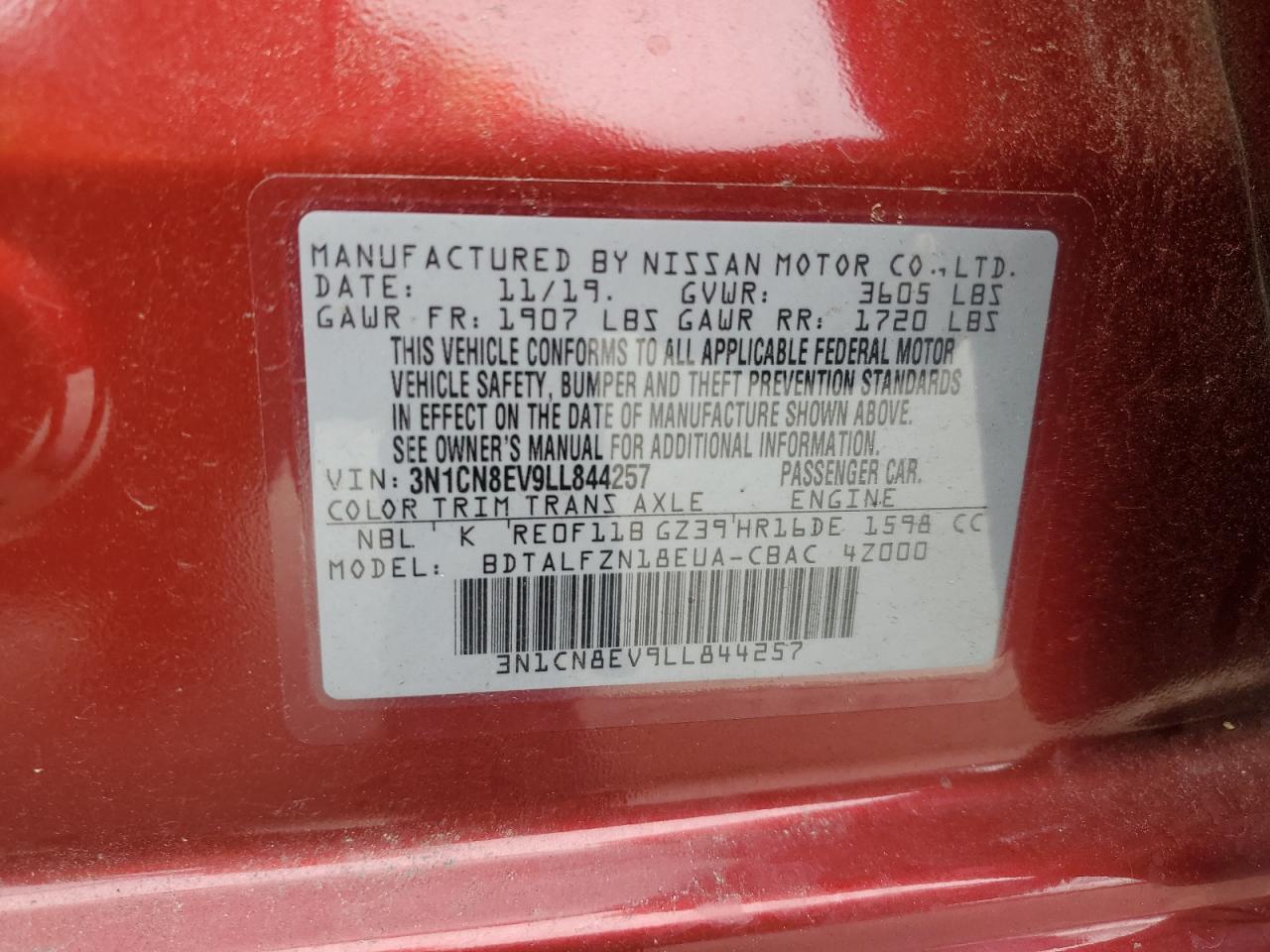 2020 NISSAN VERSA