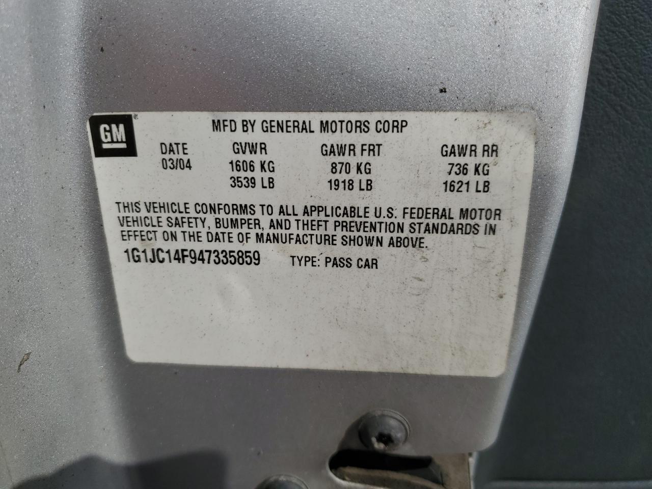 2004 CHEVROLET Cavalier