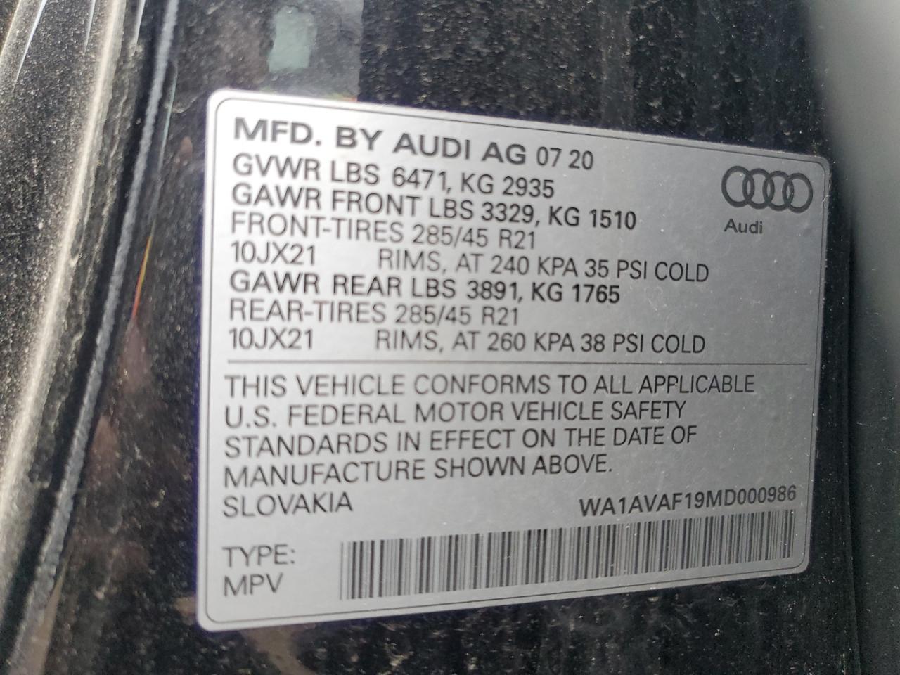 2021 AUDI Q8
