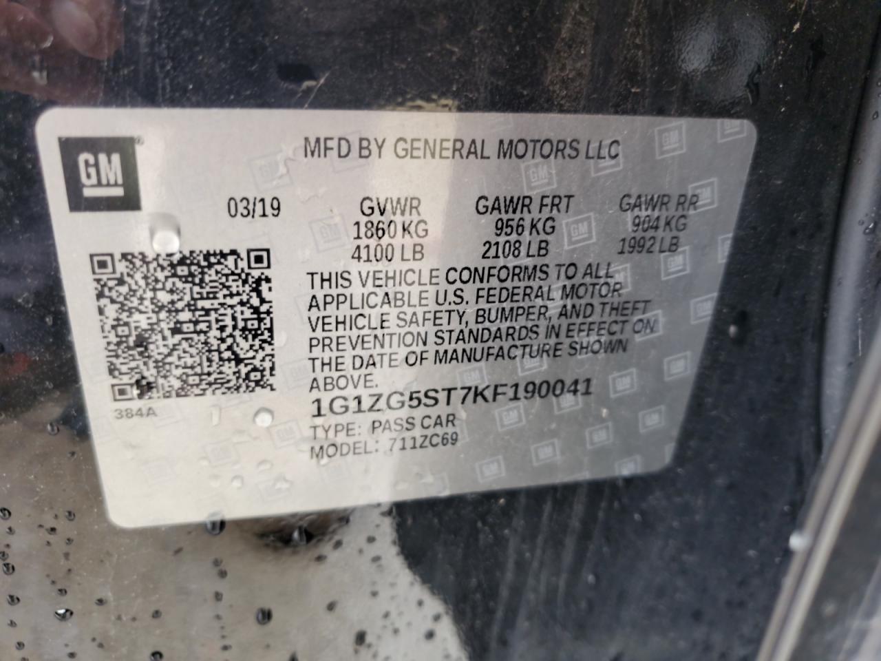 2019 CHEVROLET MALIBU
