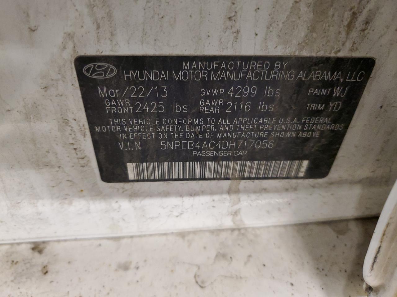 2013 HYUNDAI SONATA
