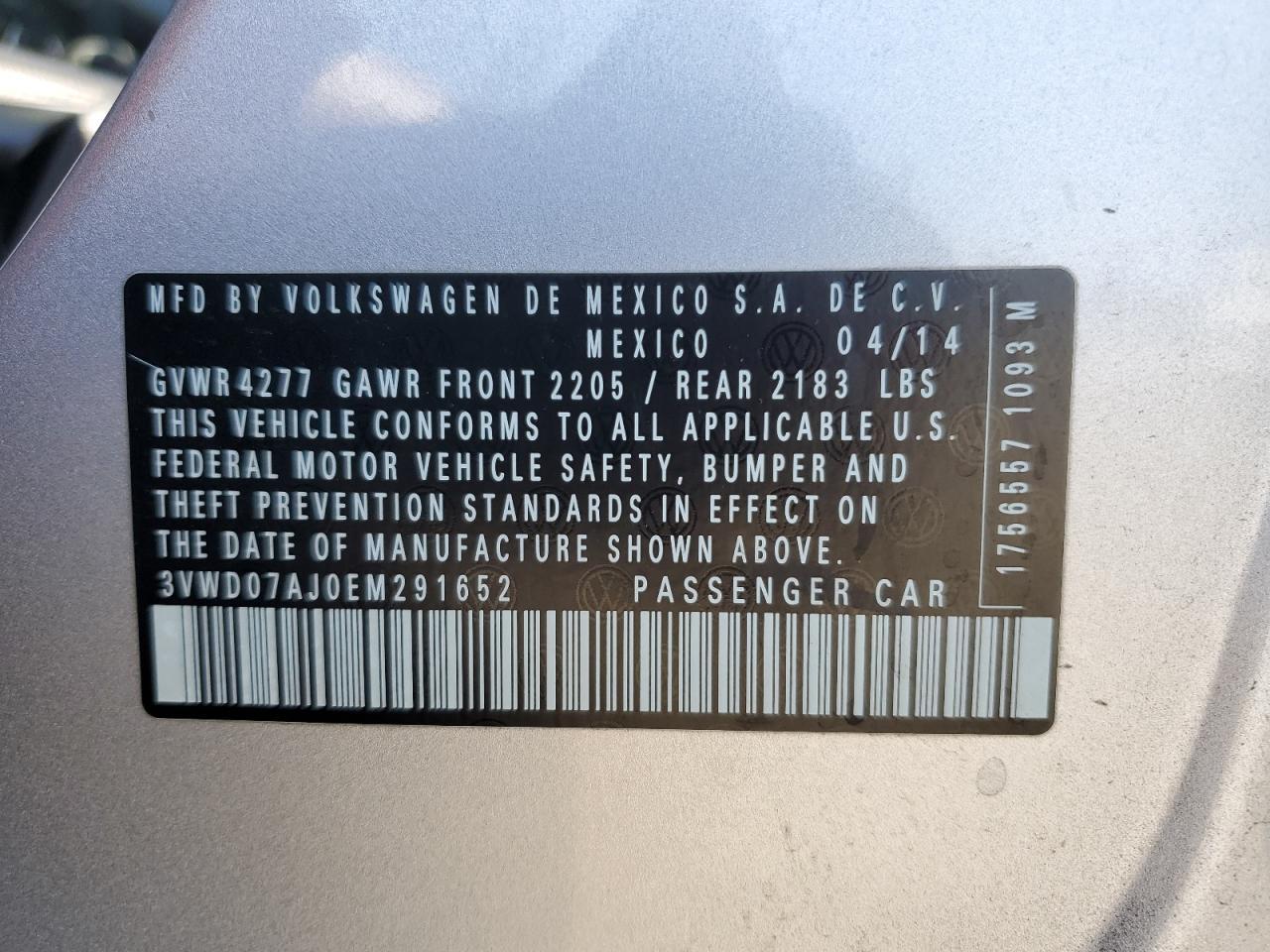 2014 VOLKSWAGEN JETTA