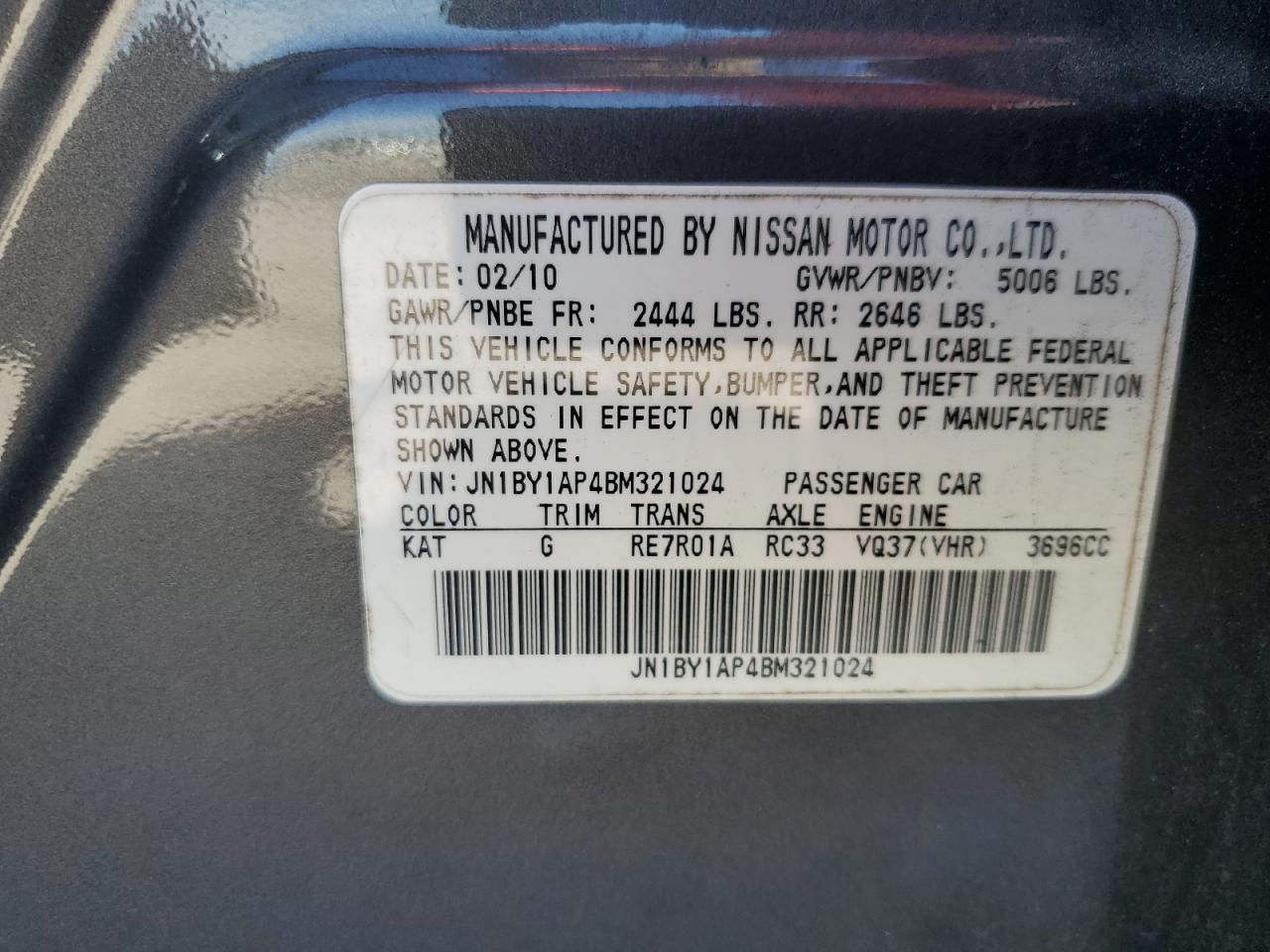 2011 INFINITI M37