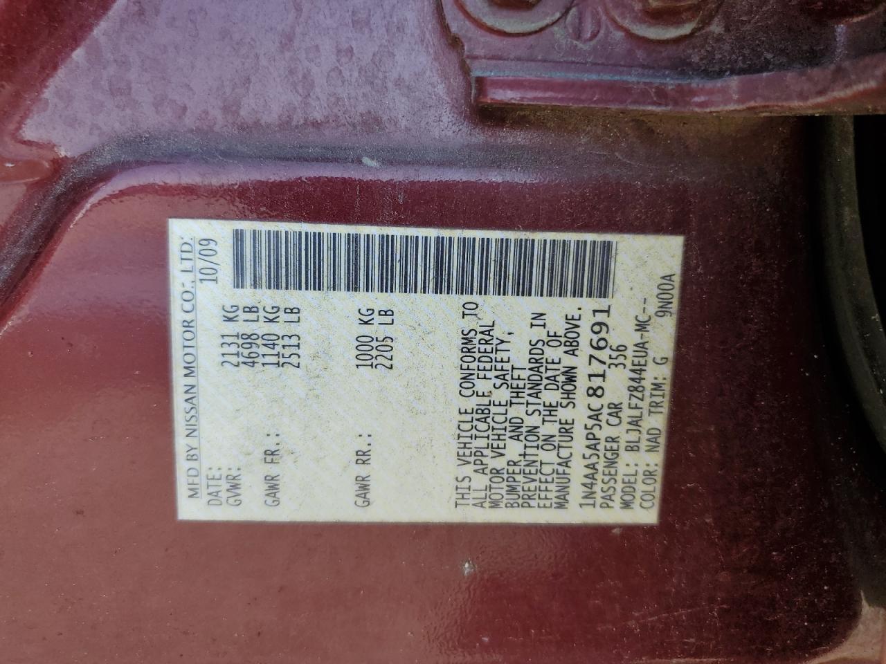 2010 NISSAN Maxima