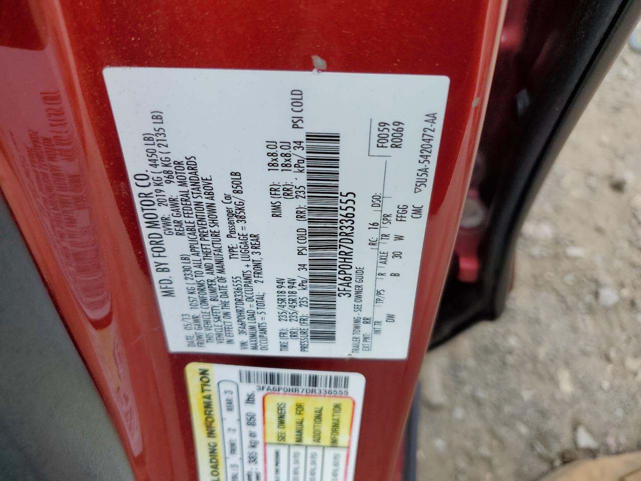 2013 FORD FUSION