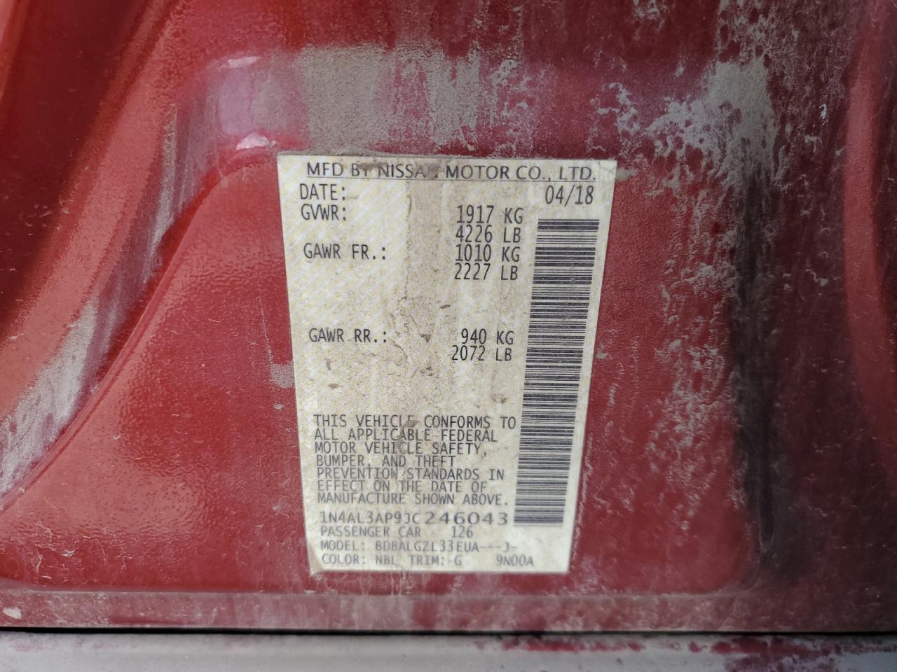 2018 NISSAN ALTIMA