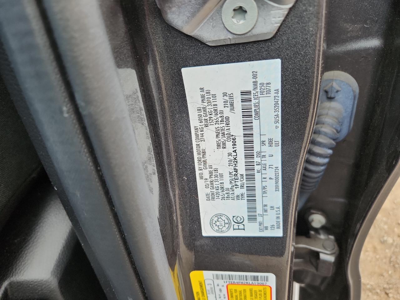 2019 FORD RANGER