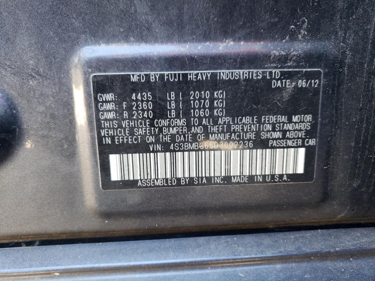 2013 SUBARU Legacy