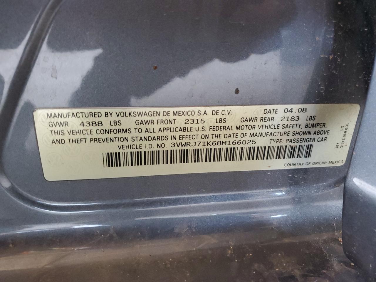 2008 VOLKSWAGEN JETTA