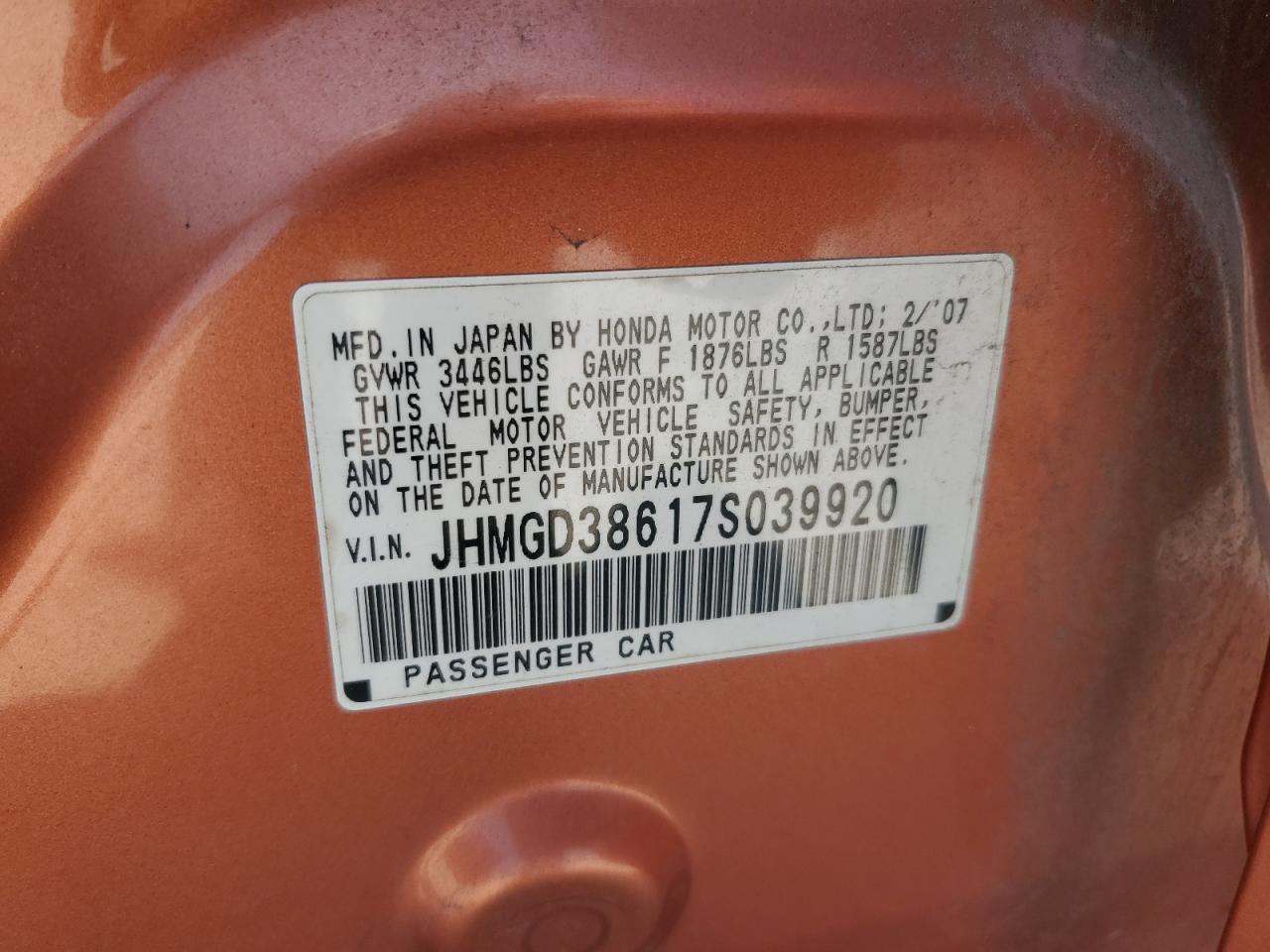 2007 HONDA FIT