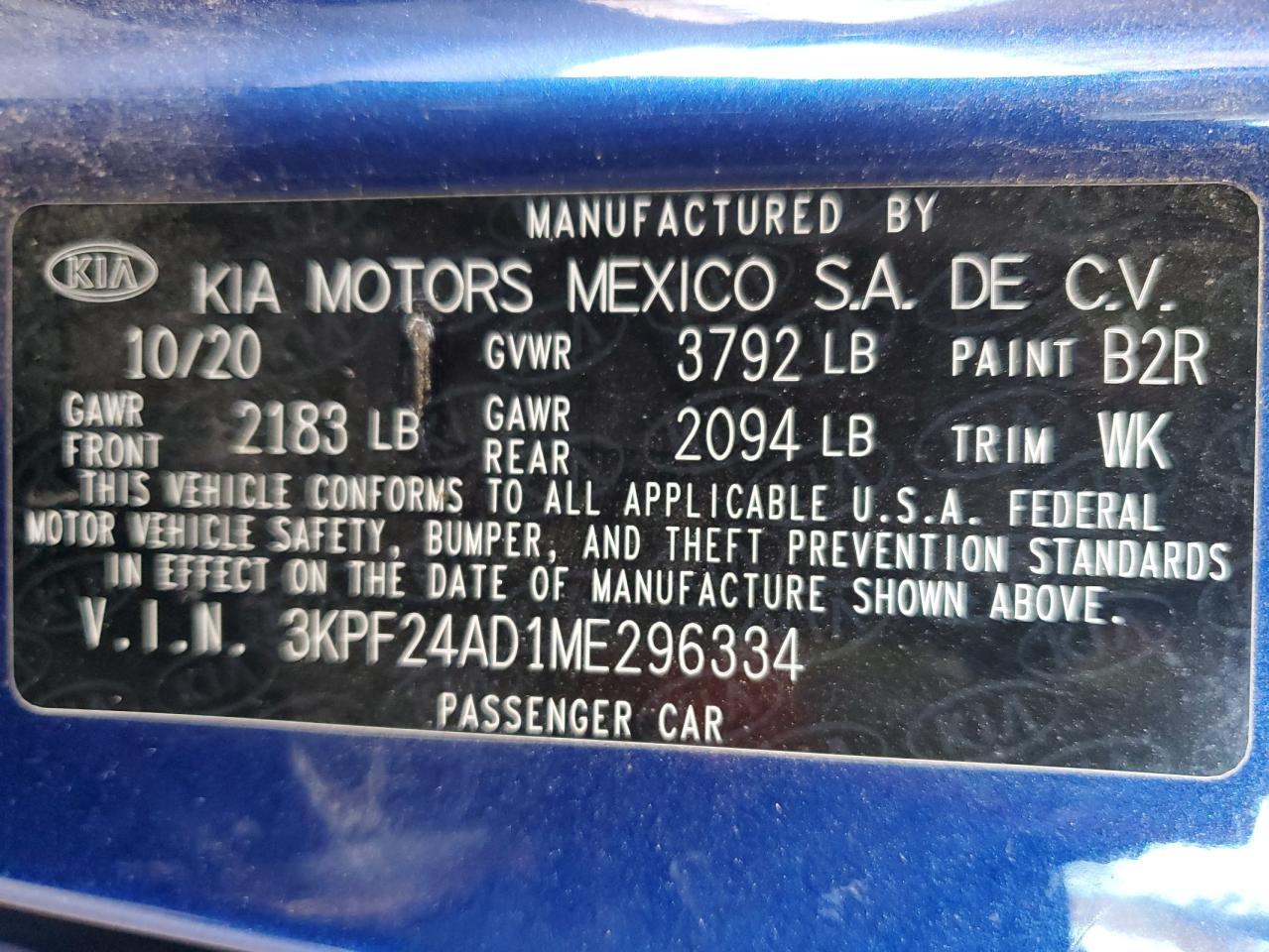 2021 KIA FORTE