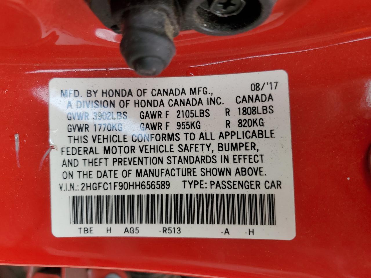 2017 HONDA CIVIC