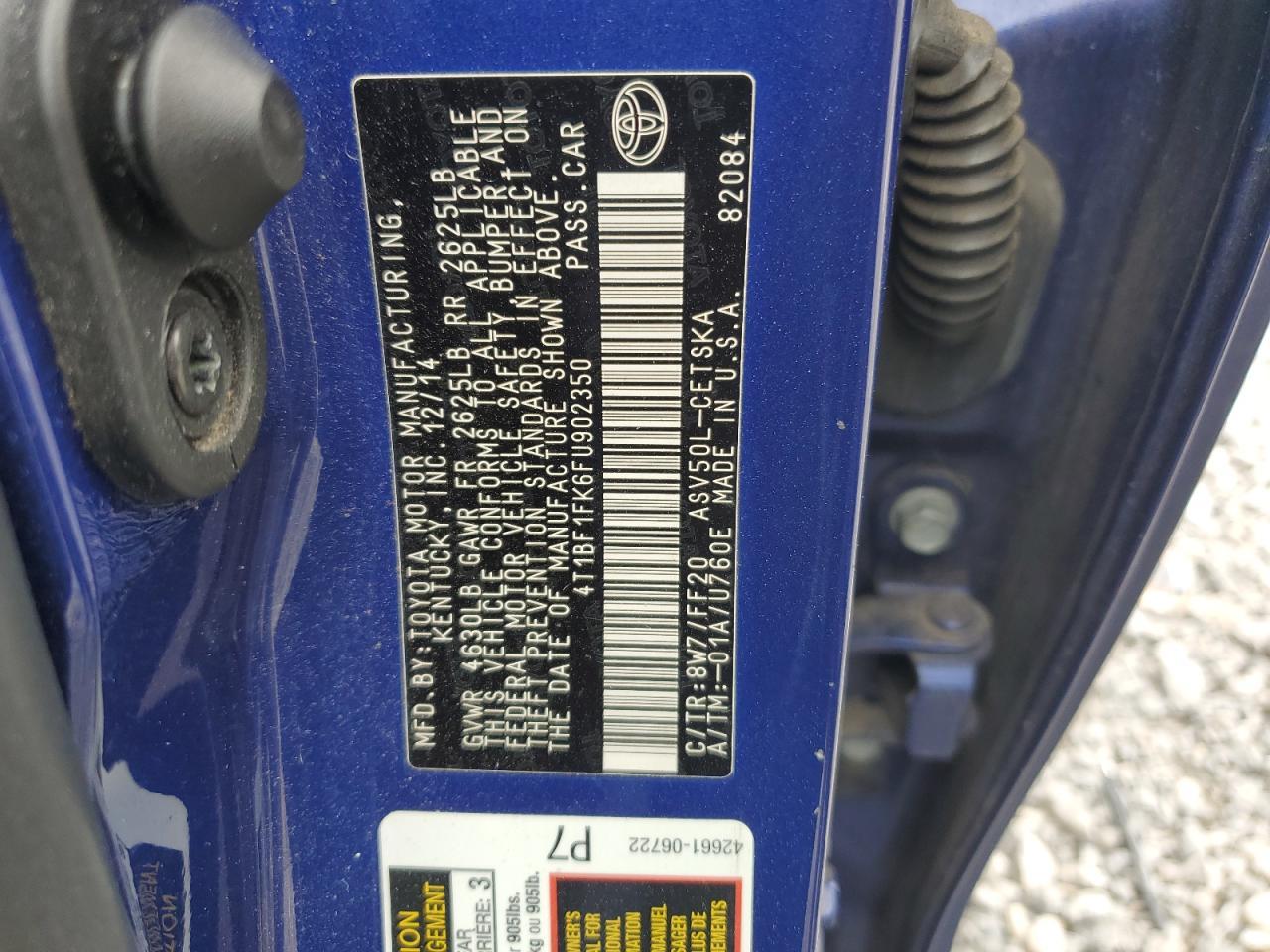 2015 TOYOTA CAMRY