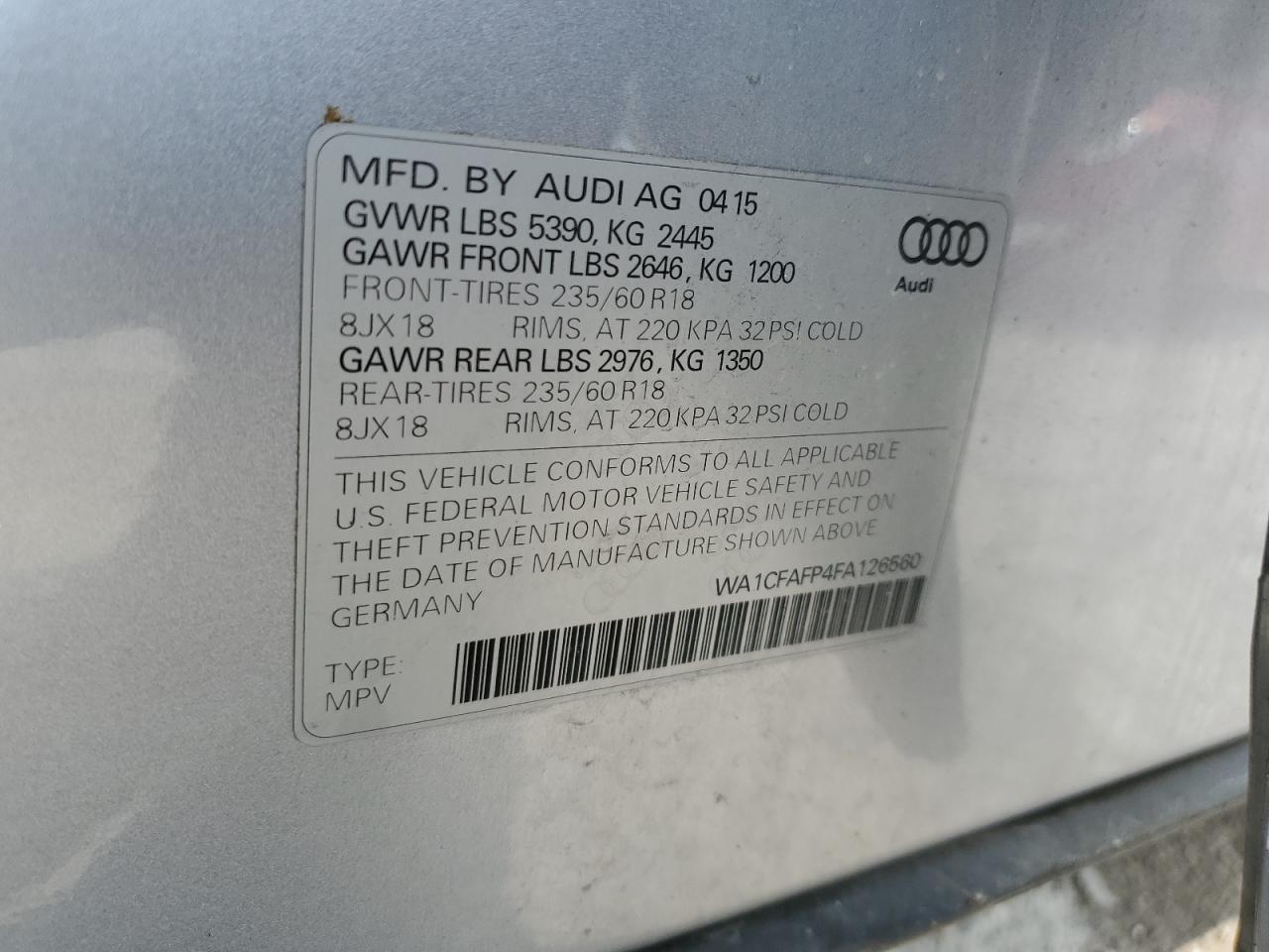 2015 AUDI Q5