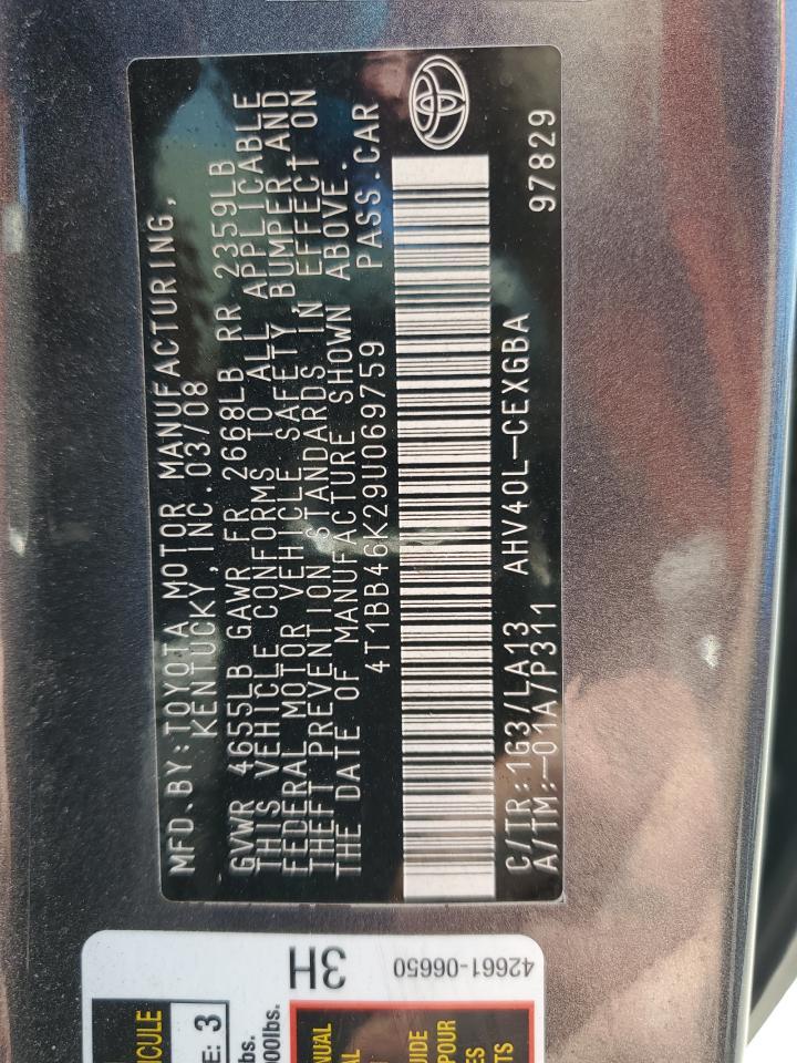 2009 TOYOTA CAMRY