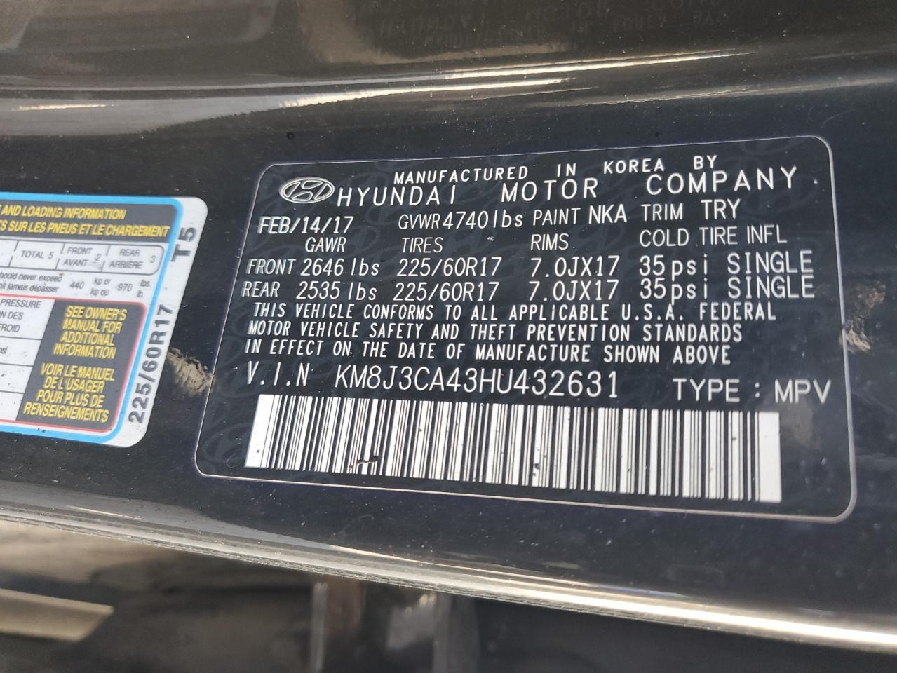 2017 HYUNDAI TUCSON
