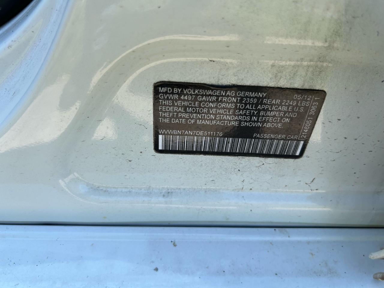 2013 VOLKSWAGEN CC