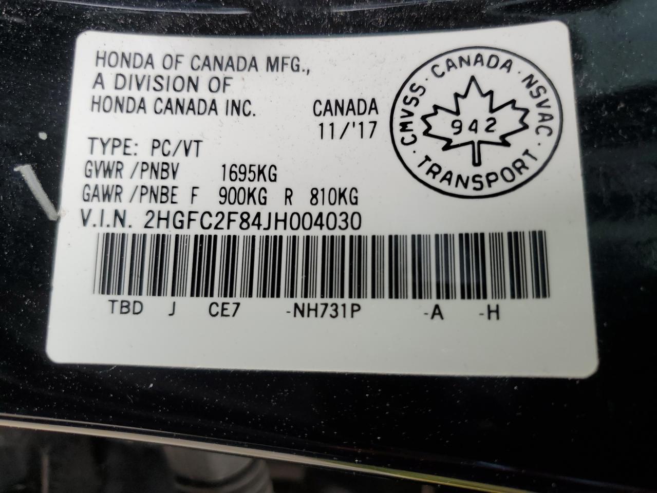 2018 HONDA CIVIC