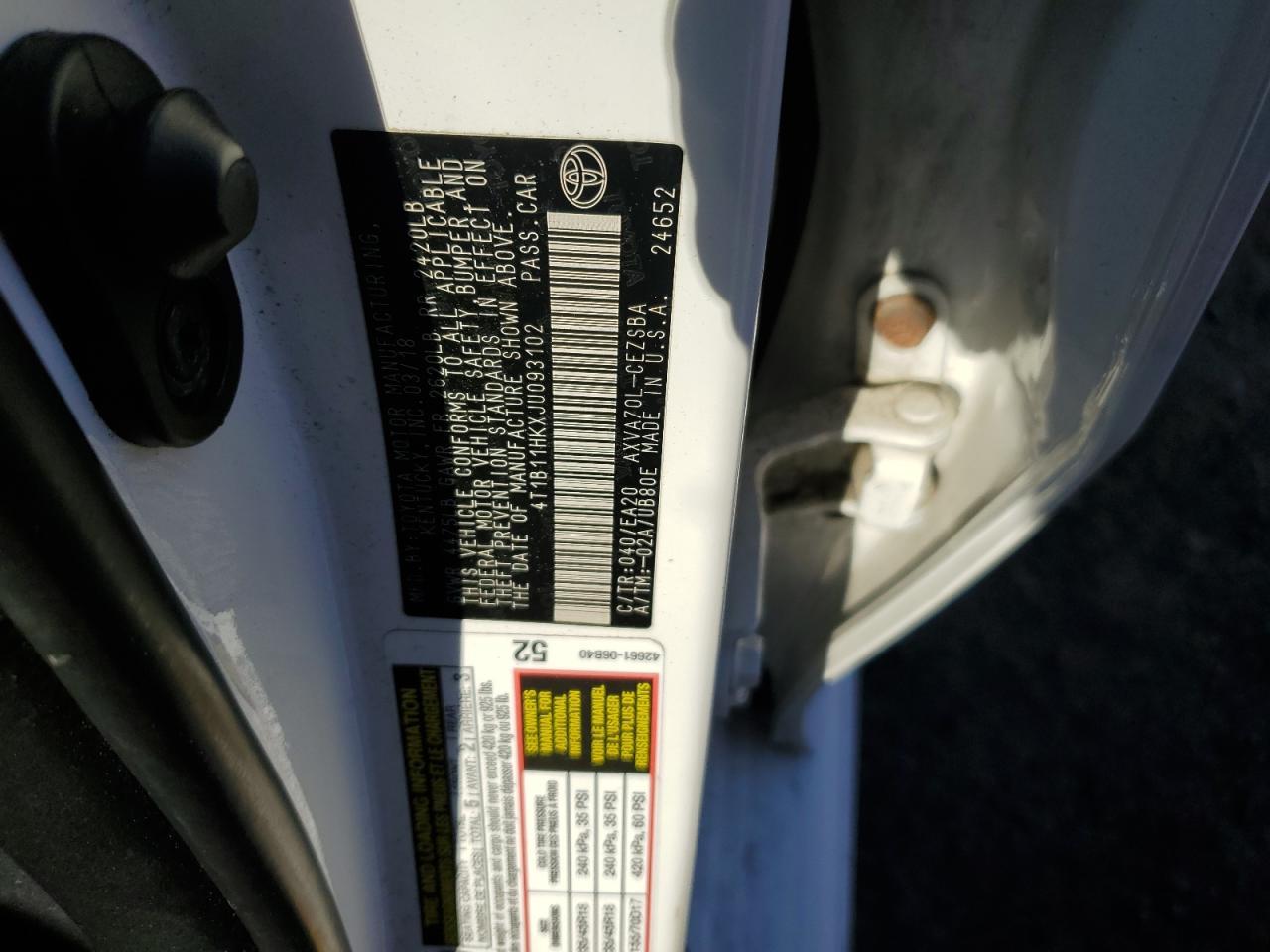 2018 TOYOTA CAMRY