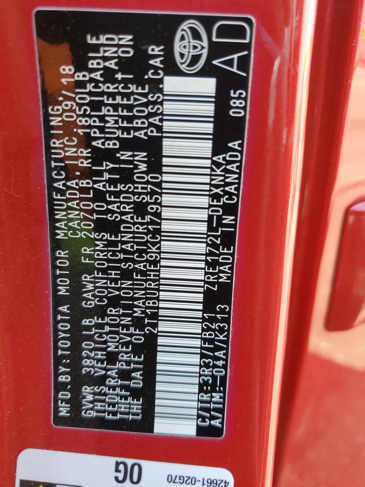 2019 TOYOTA COROLLA