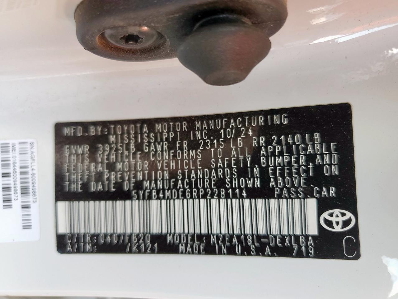 2024 TOYOTA COROLLA