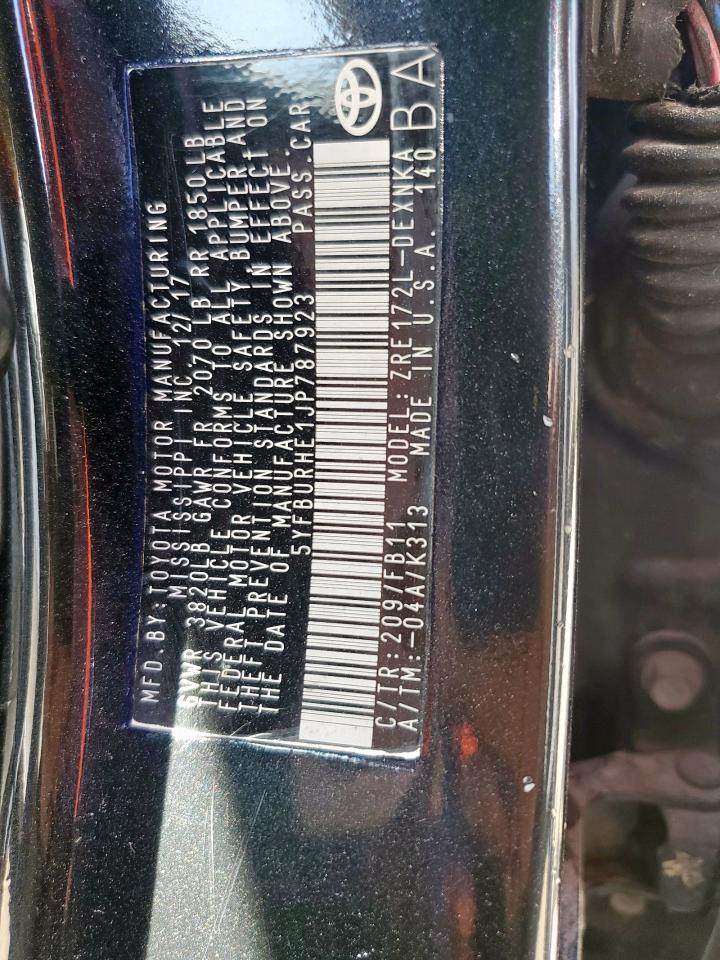 2018 TOYOTA COROLLA